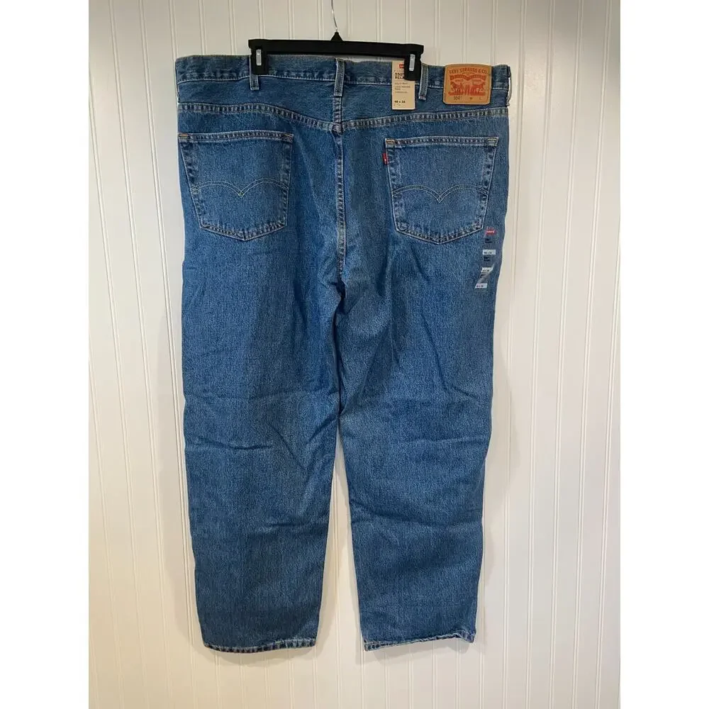 Levis 550 Jeans Mens 46x32 Blue Relaxed Fit Tapered Leg Big Tall 100% Cotton NEW
